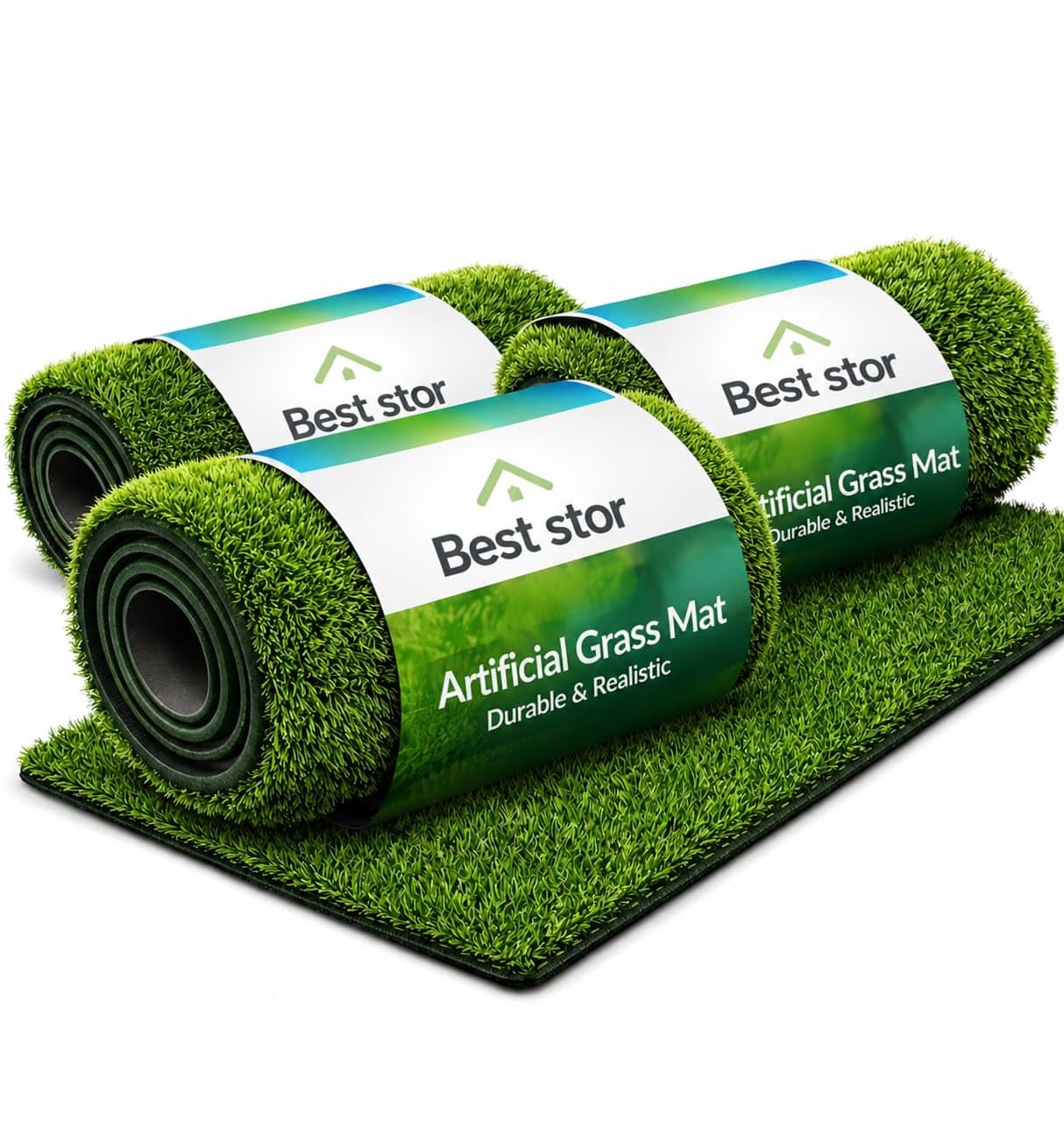 Best Stor Artificial Grass Mat for Balcony & Garden | Premium Synthetic Green Turf Carpet Roll | Realistic Indoor Outdoor Lawn Grass for Terrace, Patio & Home Decor (Green Mat, 1x3)-picture-16