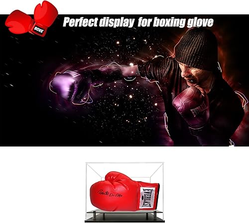 Miniatura 8 de Vitrina transparente para guantes de boxeo, estuche de exhibición de guantes de béisbol acrílicos de autoensamblaje para tamaño completo, vitrina de