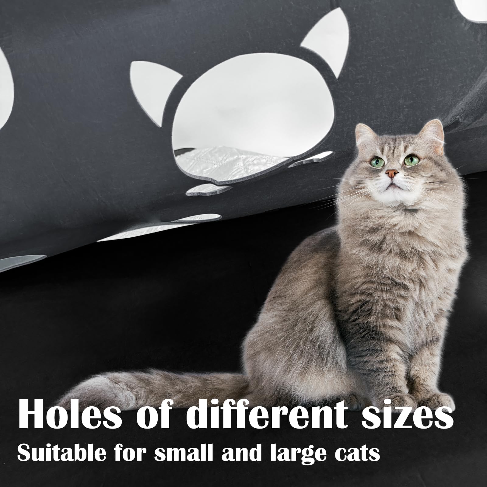 Katzenspielzeug und Kratzmatte,Katzen Filztunnel,Spieltunnel & Liegematte für schlafplatz,für intelligentes Spielen mit Deiner Großkatze und Kätzchen.Patentnummer: No 015084058-0001