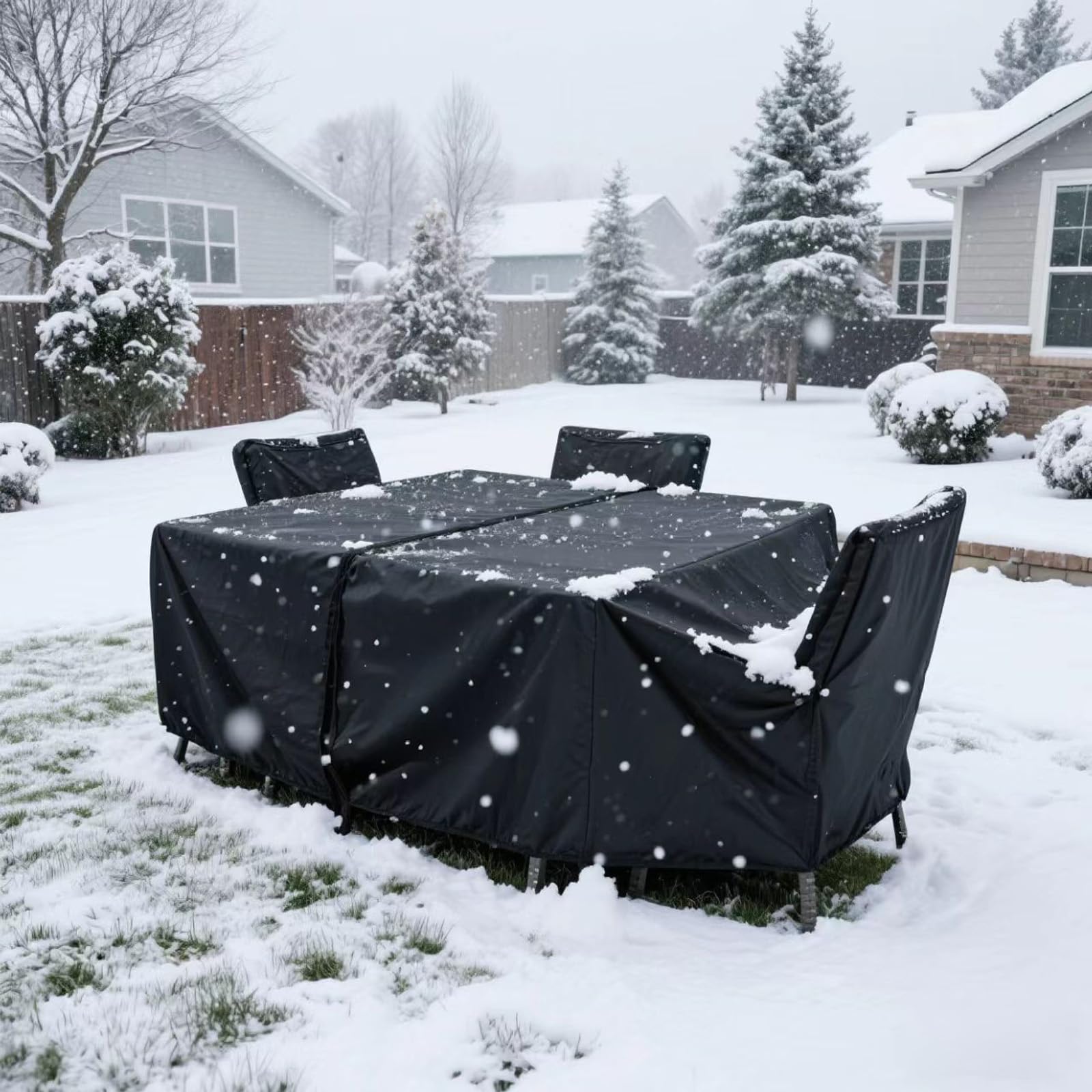 Gartenmöbel Abdeckung Winterfest 600D Oxford 240x230x100cm/LxBxH wasserdichte Schutzhülle Gartenmöbel Anti-UV Abdeckhaube für Gartentisch Terrassenmöbel Schwerlast, Regenschutz Staubfest