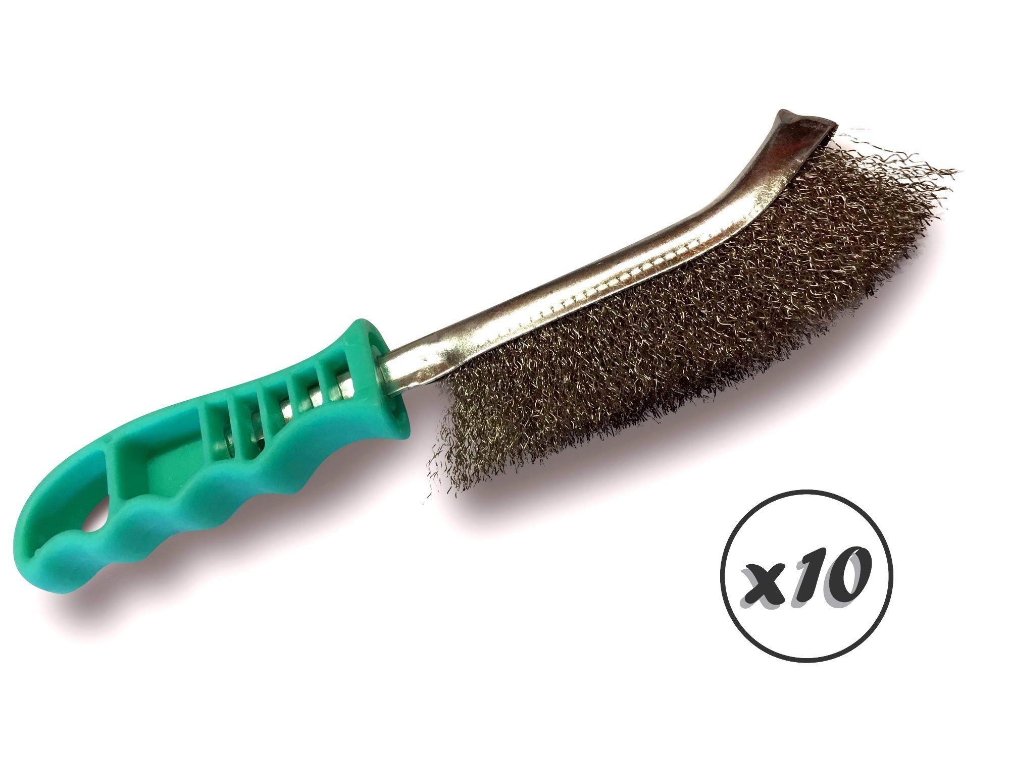 Cepillo de mano metálico convexo | Pack de 10 | 1 fila de acero inoxidable 0,30 | Cepillo y limpieza de óxido o soldaduras | Uso ocasional o intensivo | SKRIB | Kibros 8SPIVIx10