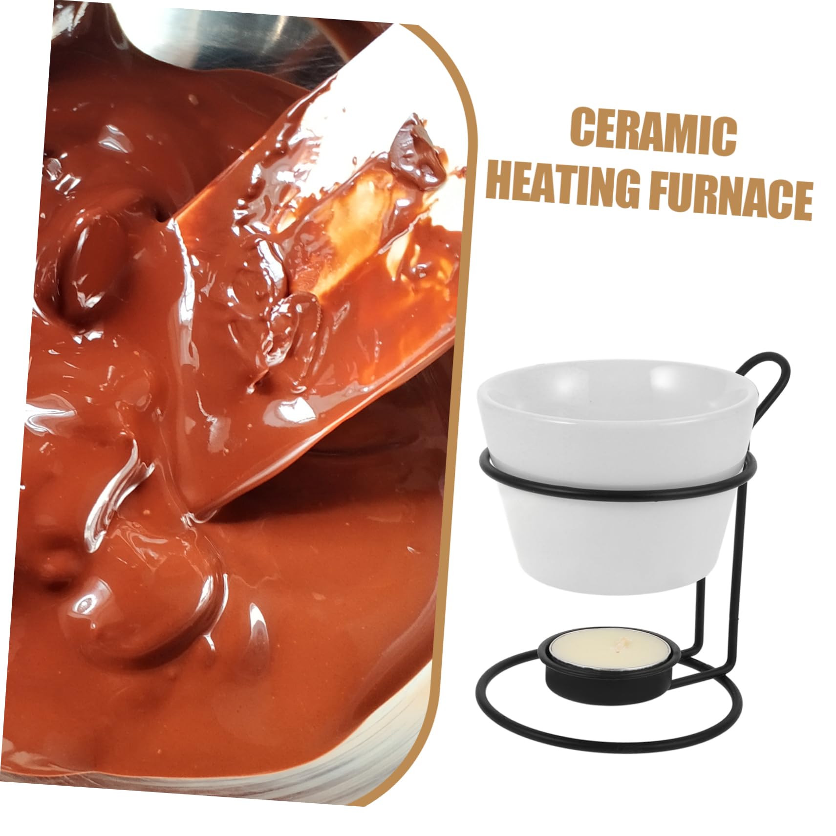 LABRIMP Set Scaldaburro in Ceramica Scioglitore Di Cioccolato Pentola Per Fonduta Melting Pot Per Gelato Griglia in Ferro