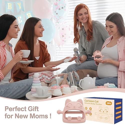 Miniatura 7 de Juguetes mordedores de silicona para bebés de 0 a 6 meses, juguetes para masticar nunca se caen para aliviar la dentición, regalos ideales para baby