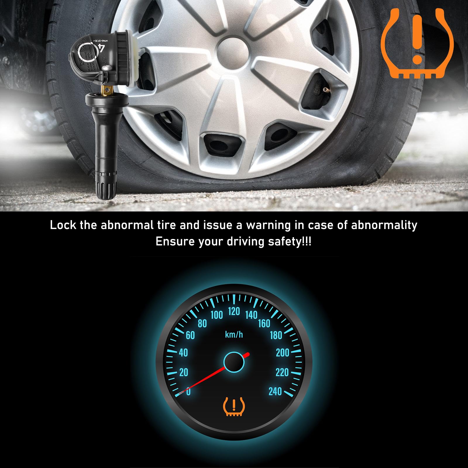 GBKDQQ Sensore TPMS Sensore di Pressione Pneumatici Sistema di Controllo Pressione Pneumatici 433 MHz per OPEL Antara Corsa Insignia Meriva Mokka Zafira, 4 Pezzi, Compatibile con 13506028 13594222