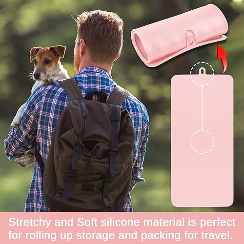 Miniatura 6 de Mantel individual para mascotas para perros y gatos, tapete para evitar el desbordamiento de alimentos y agua, tapete portátil y plegable, adecuado