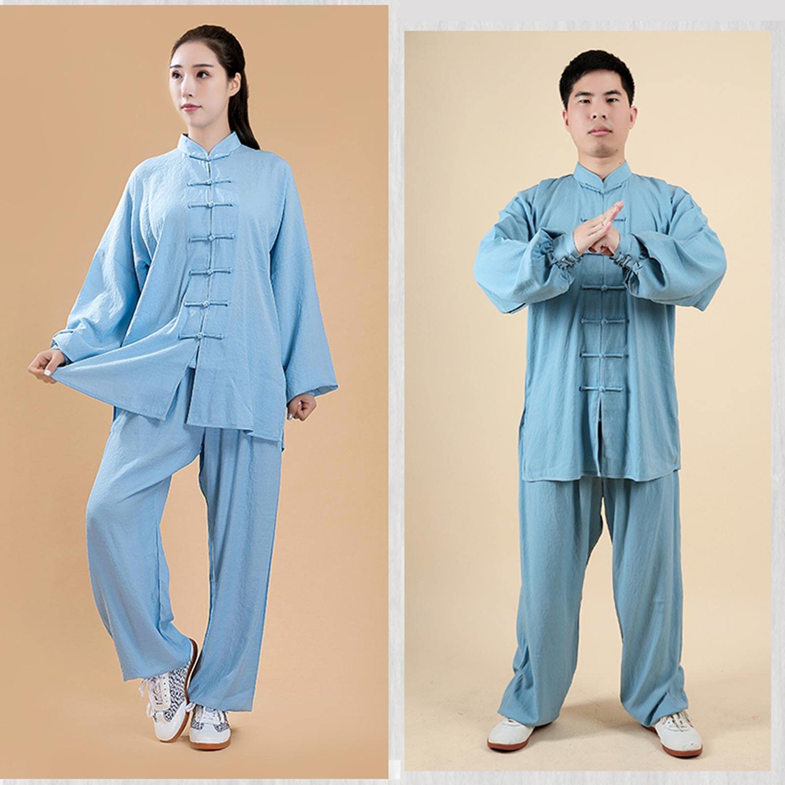 Tai Chi mundur mężczyźni kobiety sztuki walki ubrania treningowe kung fu zestawy strojów tradycyjne skrzydło chun mundur topy dole, niebieski-XL