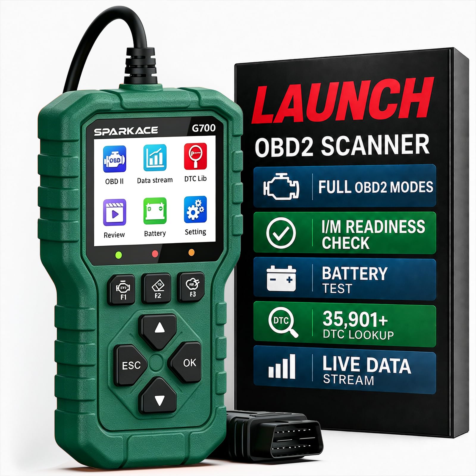 LAUNCH G700 OBD2 Scanner with Vehicle Performance Test & I/M Check