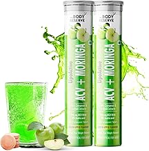 The Body Reserve ACV Moringa Effervescent Tablets – Apple Cider Vinegar, Cinnamon, Moringa, Pomegranate | Supports Metabolism, Cravings, Digestion & Immunity | Green Apple Flavor | Pack of 2 (40 Tablets )