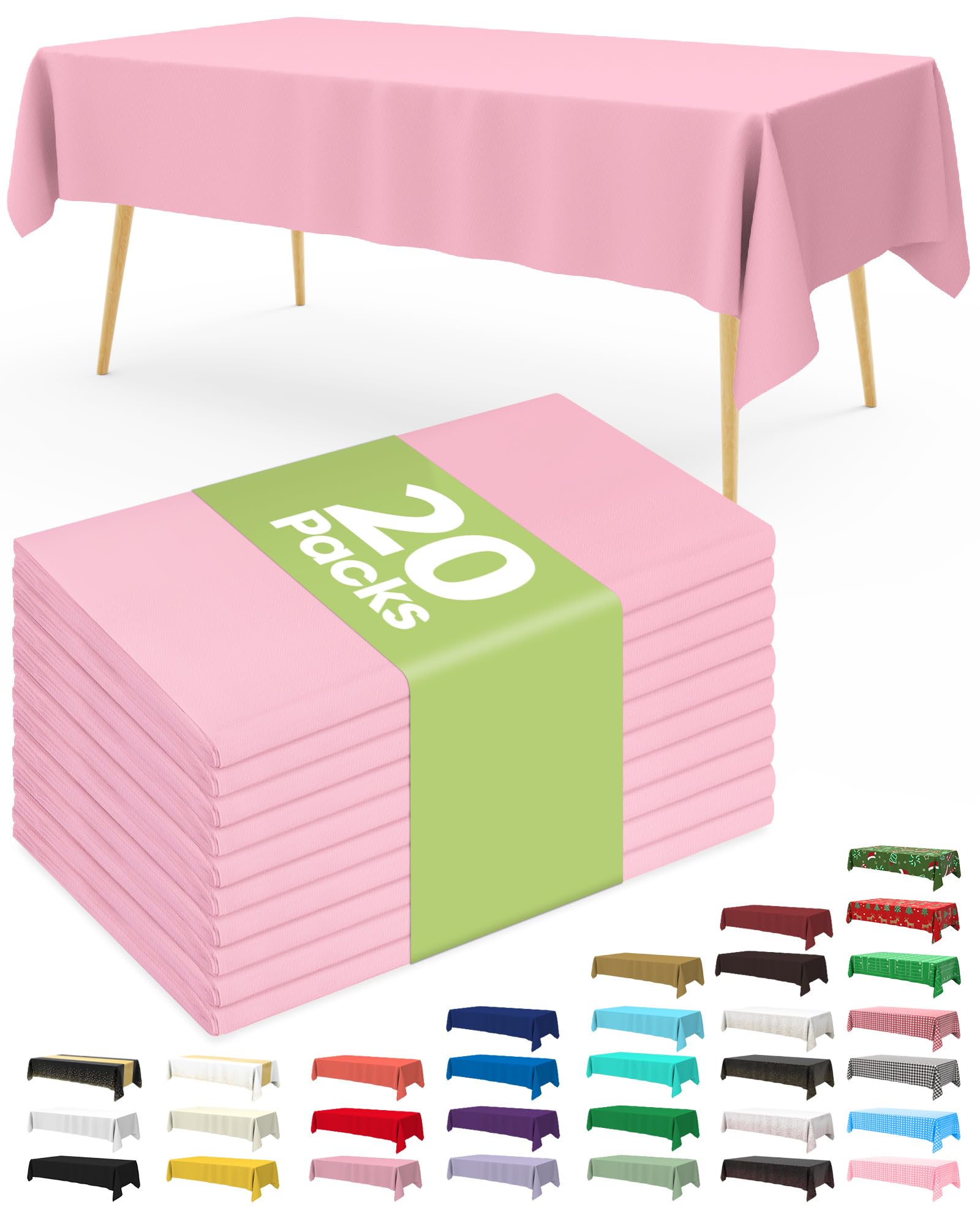 White Disposable Tablecloths - 20 Pack -16 White Disposable Tablecloths - 20 Pack -16