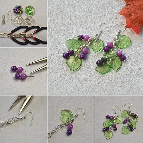 Miniatura 7 de AKOAK 100 piezas transparentes de hojas esmeriladas colgantes de amuleto acrílico, anillo adecuado para hacer joyas, manualidades, joyería,