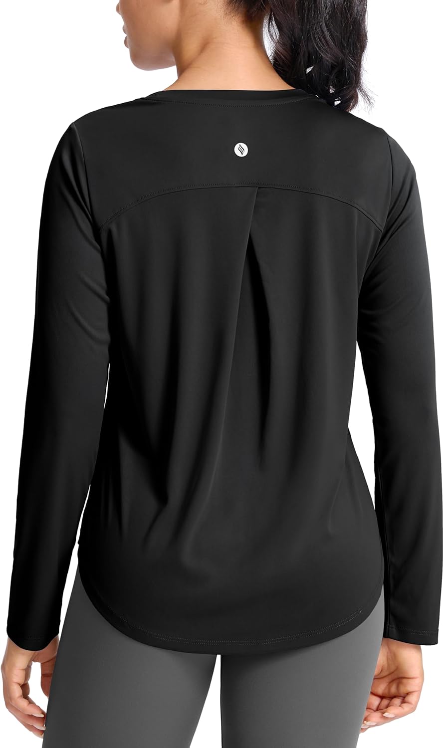 SANTINY Lightweight Long Sleeve Workout Tops for Women Breathable Gym Yoga Athletic Running Hiking Top UPF 50+ Sun Shirts