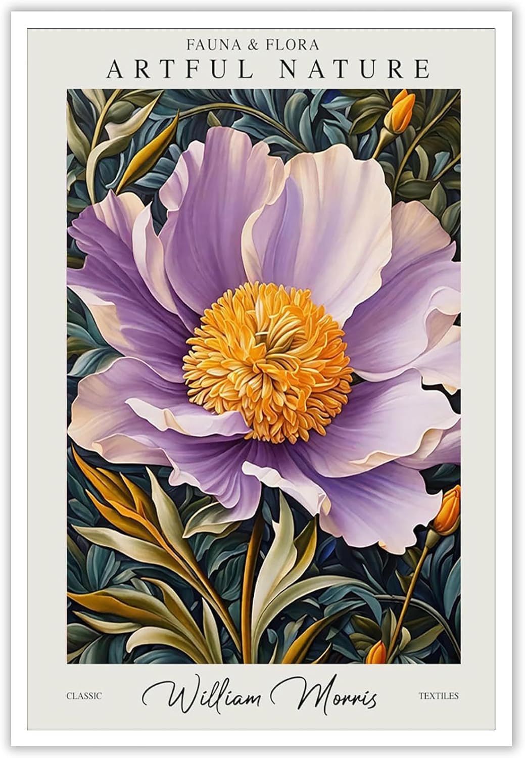 Orjdjz Wxkbl Purple William Morris Flower Poster Exhibition Canvas Wall Art William Morris Prints Retro Painting Classic Picture For Home Decor 40X55cm Frameless