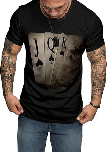 Miniatura 1 de SOLY HUX Camisetas gráficas de talla grande para hombre, camisetas con estampado de cartas, camisetas de verano de manga corta