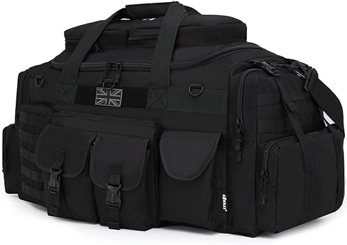 Tactical Saxon 100 Litre Holdall Bag Black Police Security Special Forces Army Military Car Patrolmen Sport Gym Fitness Tote Travel Training Workout Kit Pack 100L