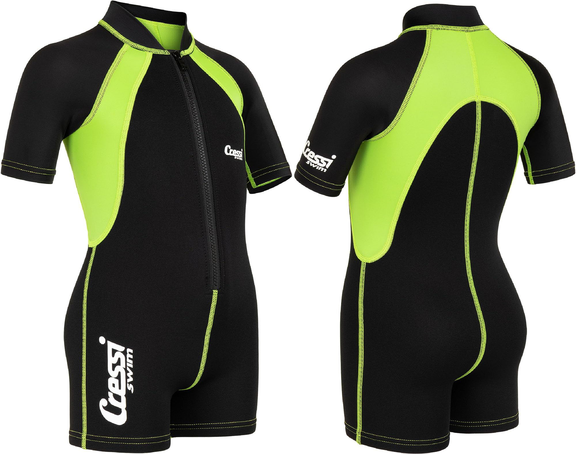 Cressi Wetsuit Enfant Ultra Stretch Néoprène Vert 1.5 mm Manche Courte Unisex