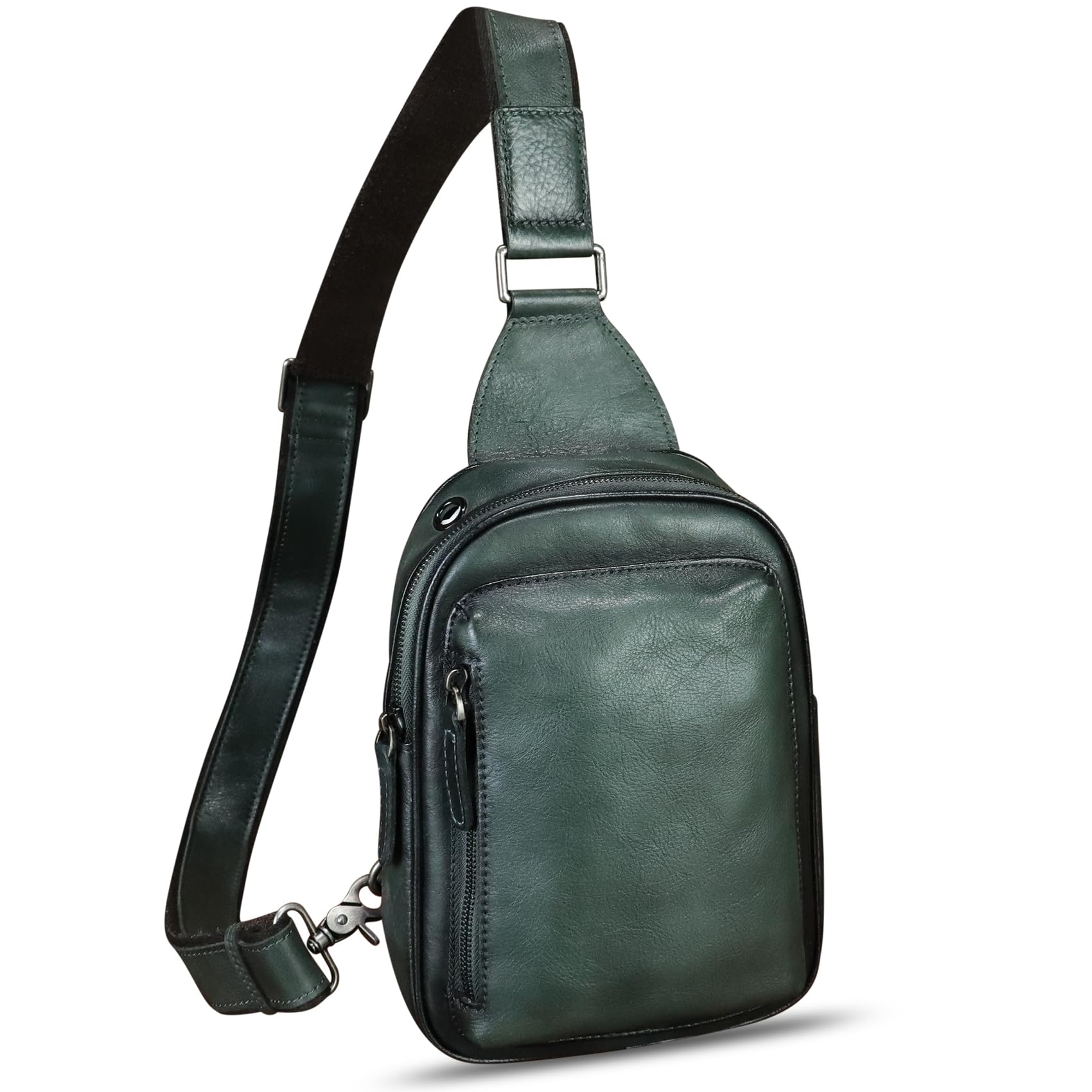 LRTO Genuine Leather Small Sling Bag for Women and Men Crossbody Bag Chest Bag Sling Backpack Purses for Hiking Sports Travel