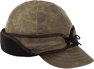 Stormy Kromer Waxed Rancher Cap - Winter Waxed Cotton Hat with Fleece Earflaps