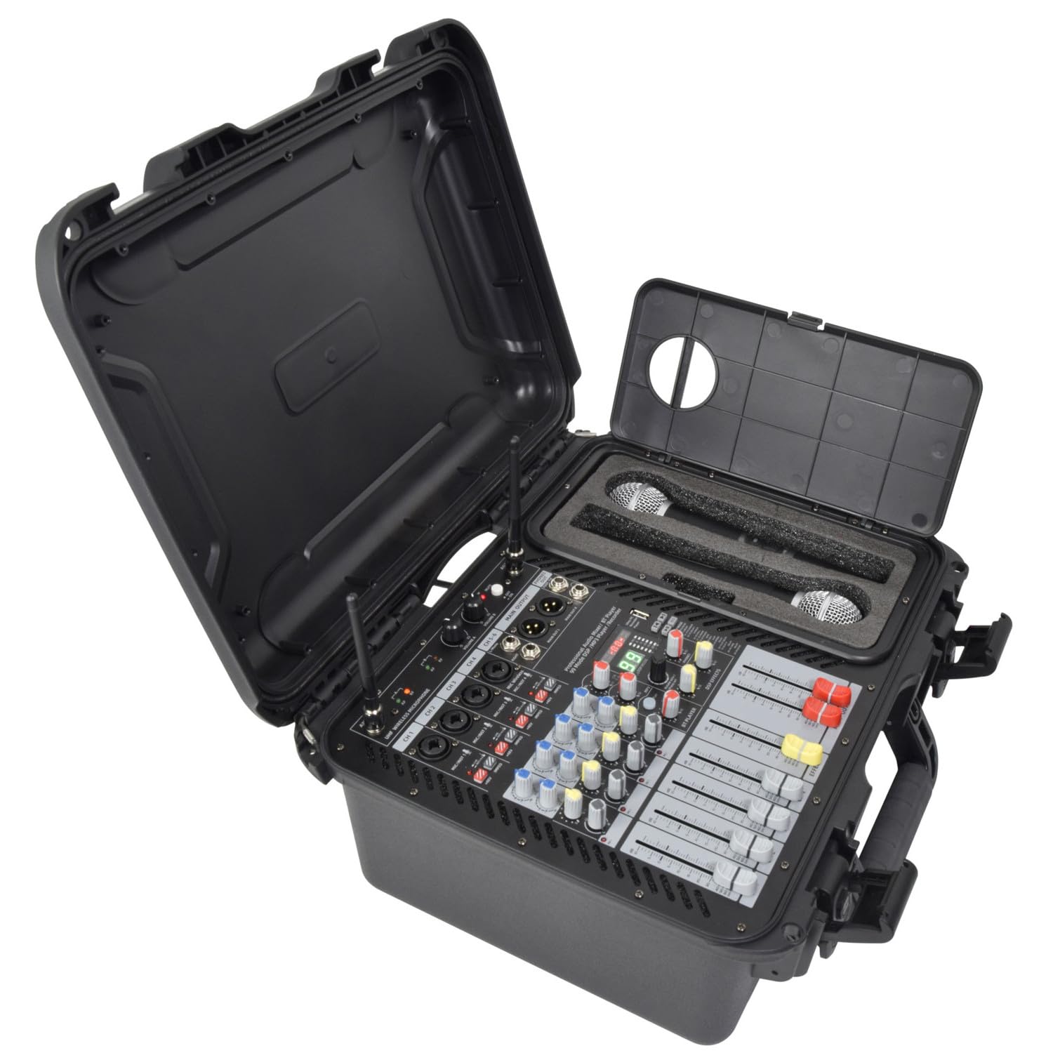 Citronic F-LITE 600 Powered Mixer with 2 UHF Microphones