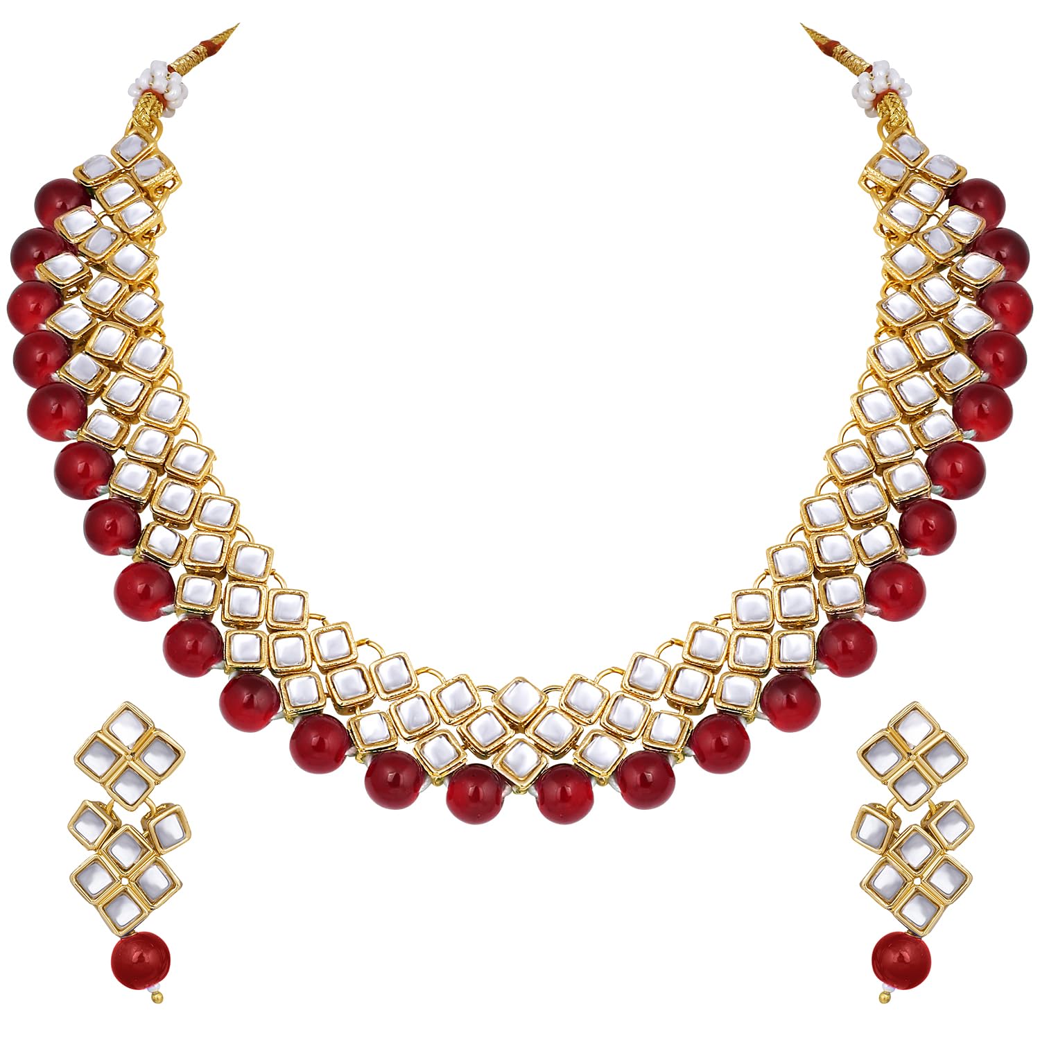 Peora Gold Plated Indian Ethnic Kundan Pearl Fancy Bridal Traditional Choker Necklace Jewellery Set with Earrings for Women (B07DWTN1WP) Amazon Price History, Amazon Price Tracker
