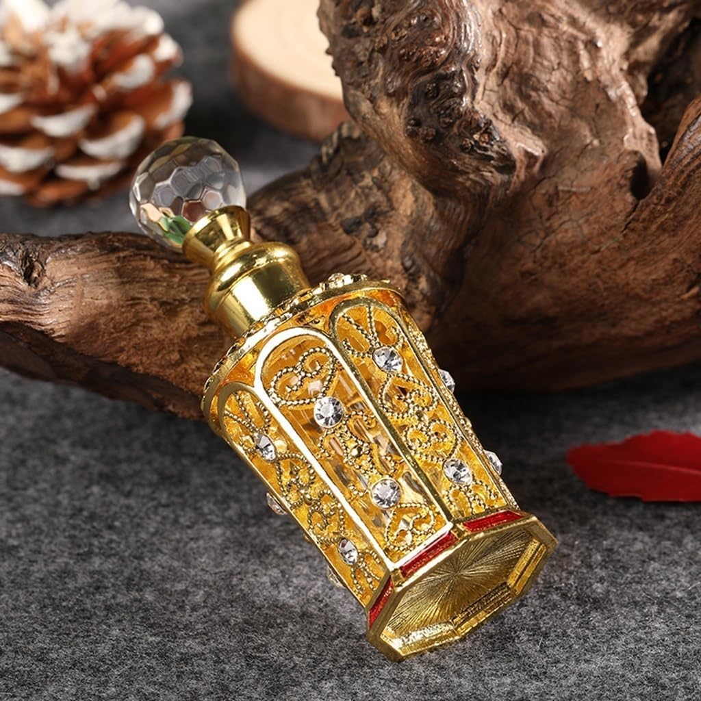 Butelka perfum w stylu vintage, pusta butelka, 12 ml butelki z okrągłą kryształową osłoną