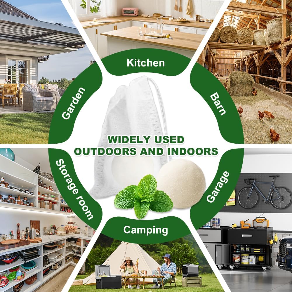 Mouse Rodent Repellent-Peppermint Oil Insect Repellent Balls Repels Rats, Squirrels & Spiders, Ants, Roach and Rodents,Pest Control for Indoor/Outdoor, Garage, Attic & RVS Protection - Image 7