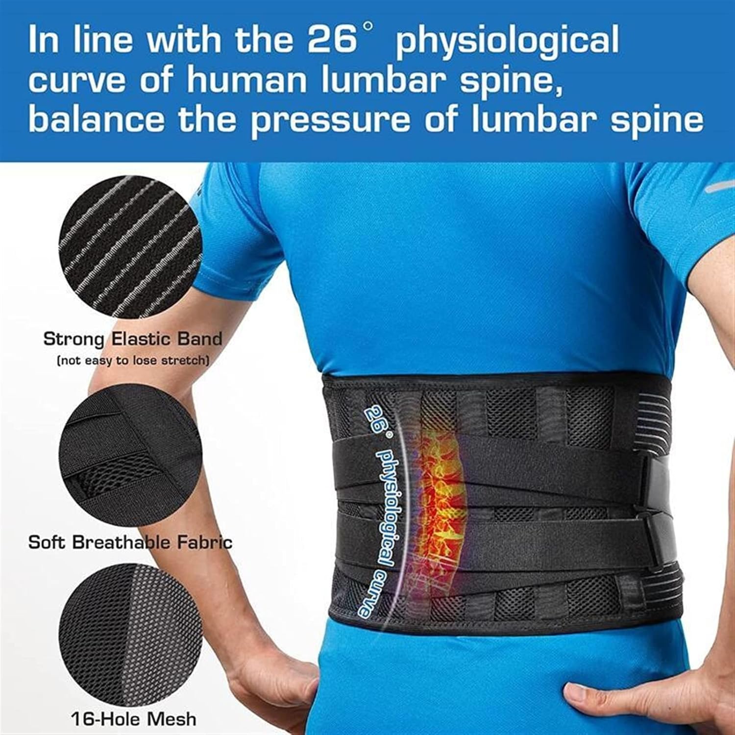 Back Brace with Warm Lumbar Pad for Lower Back Pain Relief Women Men Waist Support Belt Relieve Pain Lumbar Decompression Belt for Works and Sports (Black Small)