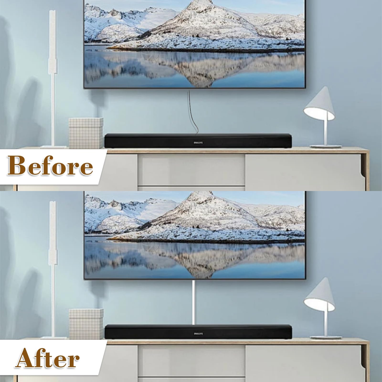 Ocultador de cables de 118 pulgadas para TV montado en la pared, adhesivo de un solo cable para pared, kit de conductos para ocultar cables, corrector de cables de silicona flexible para oficina en