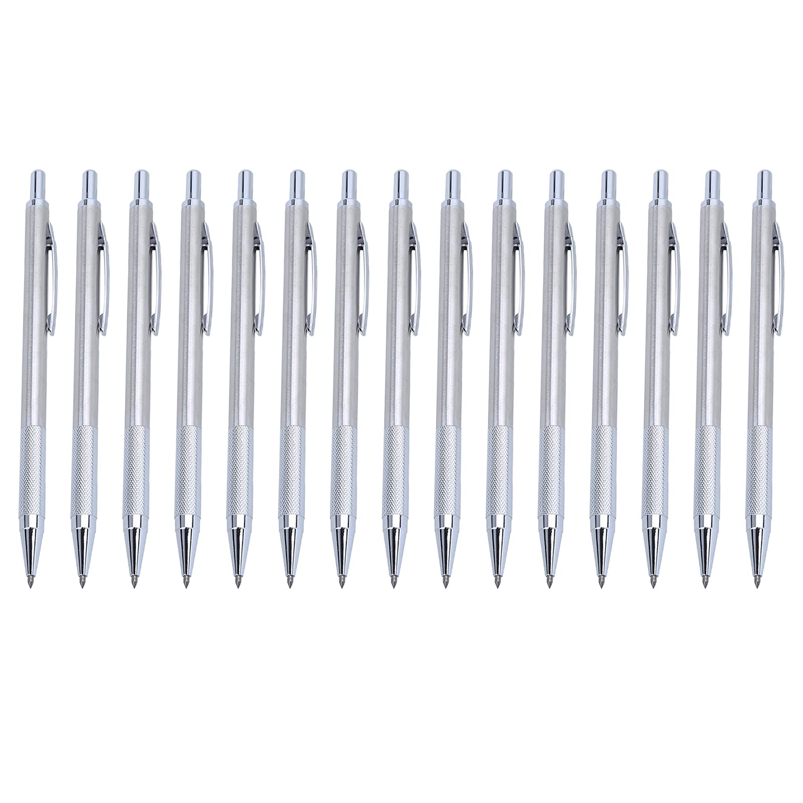 15 piezas de carburo de tungsteno punta Scriber, herramienta de metal Scribe pluma, grabado grabado curva, herramientas con clip para cerámica de acero inoxidable, vidrio/hoja de metal, plata