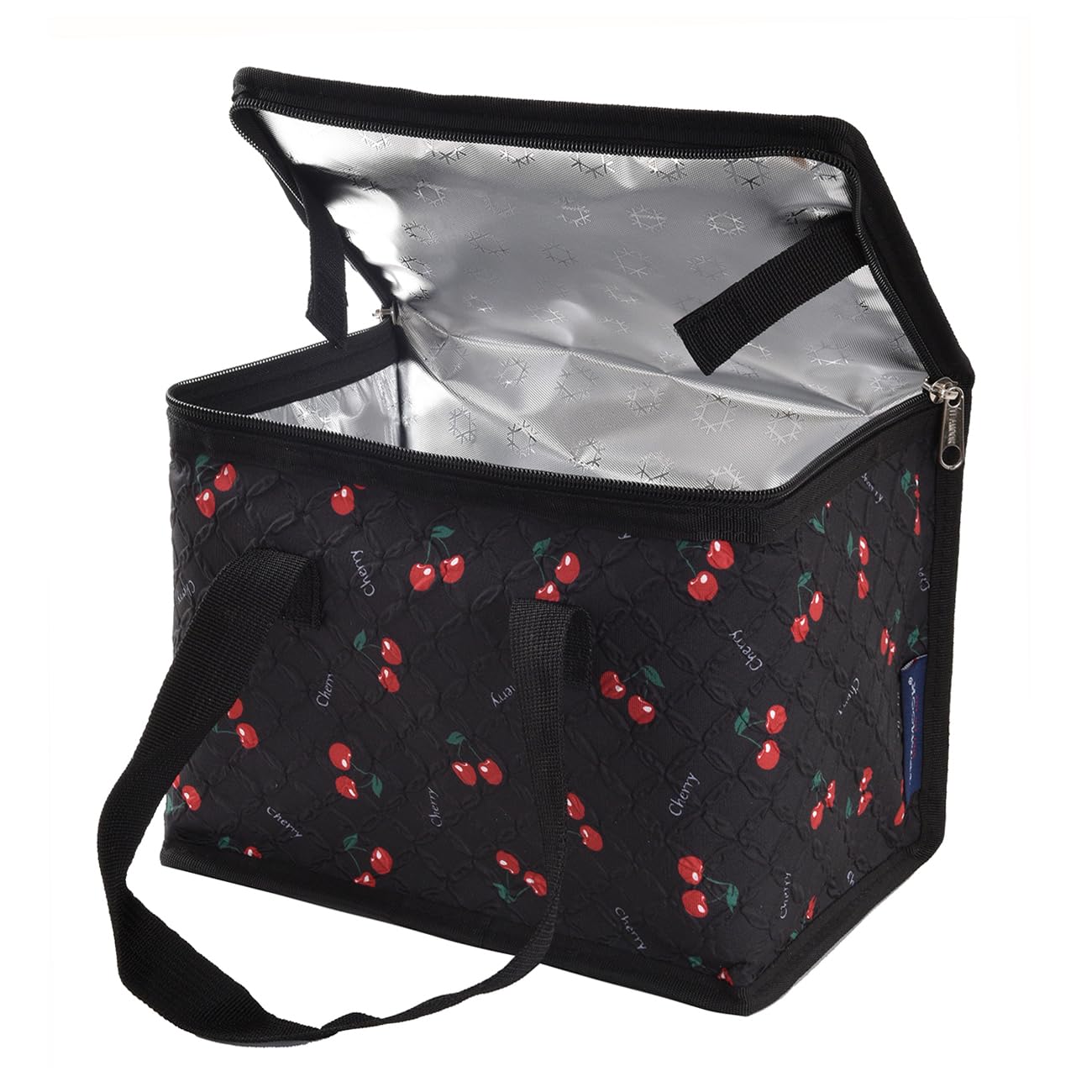 TEAMOOK Foldable Lunch Bag Insulated Lunch Box Water-Resistant Leakproof Soft Cooler Bag 8-10 cans Black Cherry