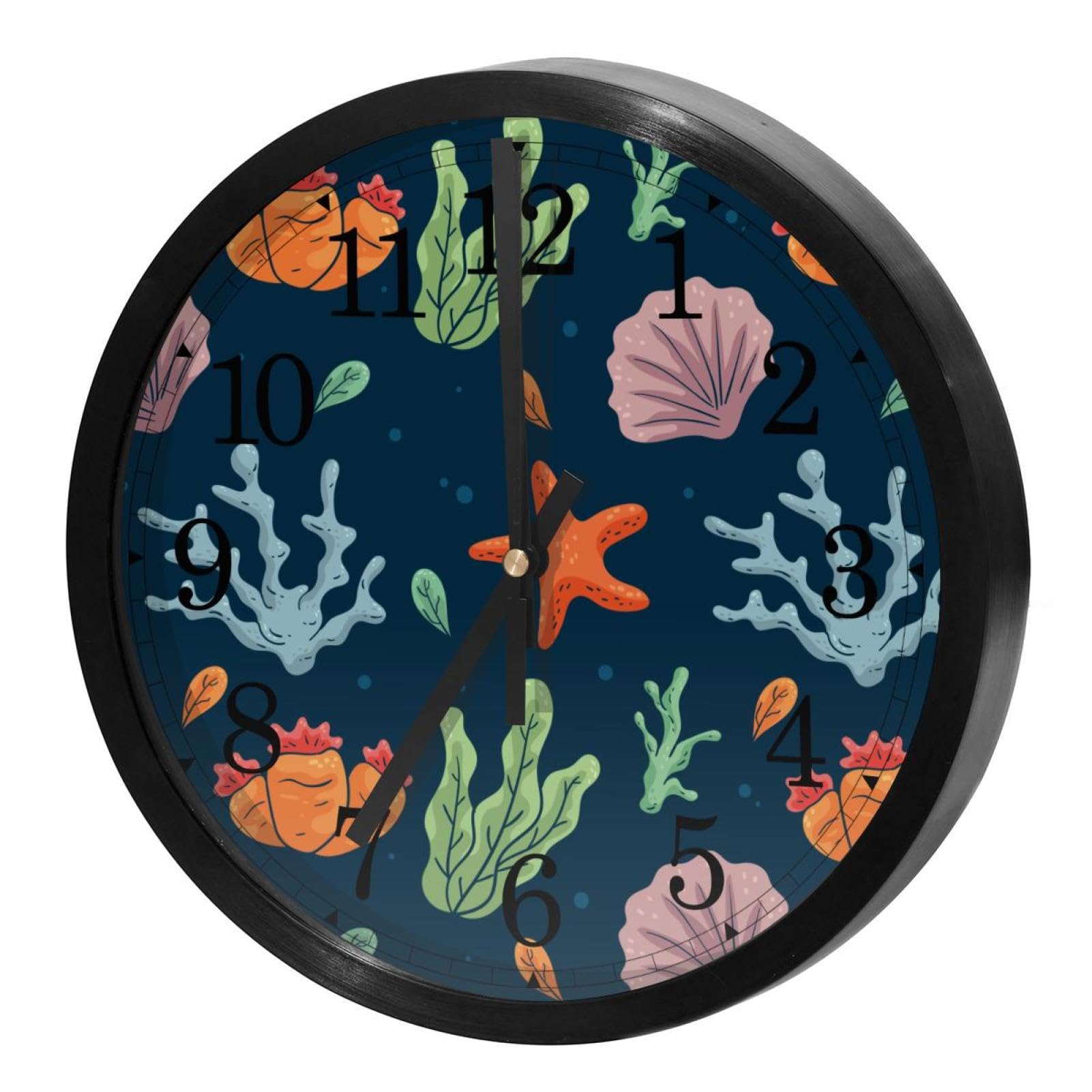 Horloge murale ronde déco marine pour cuisine et salon ambiance bord de mer