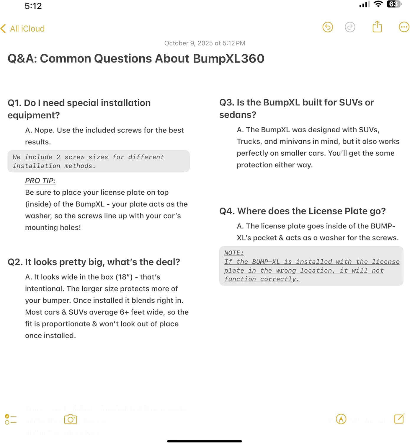 W4W, Front License Plate Bumper Guard - BumpXL Protector XL Bump Protection for Cars, SUV-„¢s, Vans & Trucks Includes Black License Plate mounting Screws Bump 360-Xlseries