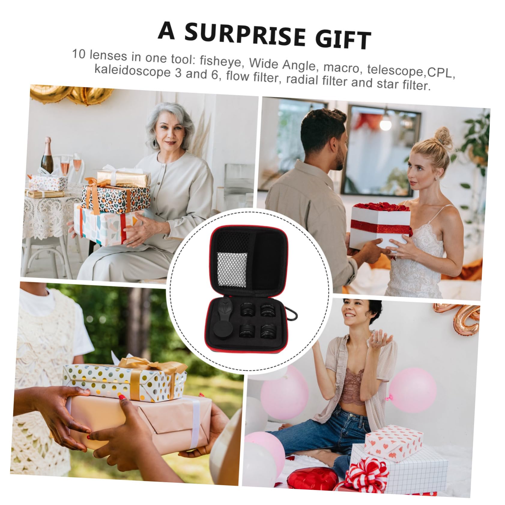 Gatuida Kit de Lentes Móviles con Clip Gran y Macro Efecto Especial Carcasa de Aleación de Aluminio Portátil y Fácil de Usar para Smartphones