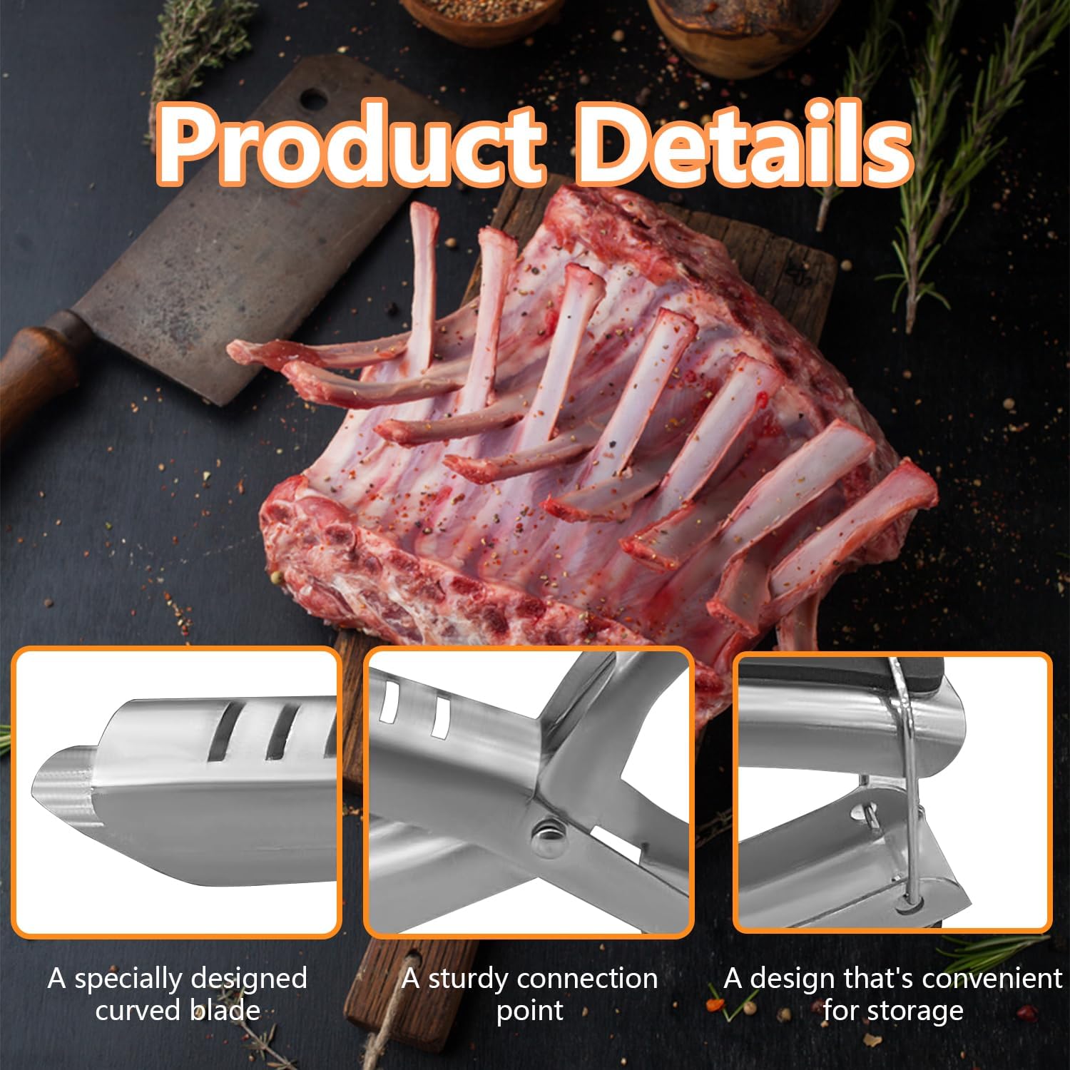 Rib Membrane Removal Tool - Stainless Steel Rib Prep Tool with Non-Slip Grip,Ergonomic Design for Effortless BBQ Rib Preparation