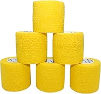 Vista 40 de Vendaje cohesivo autoadherente de 2 x 5 yardas, vendajes de primeros auxilios, cinta deportiva deportiva veterinaria para esguince e hinchazón