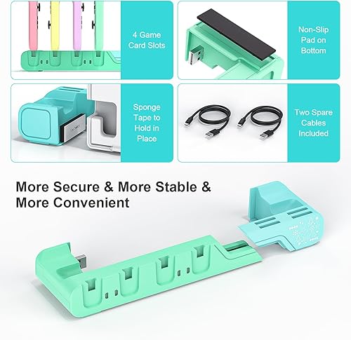Miniatura 5 de Switch Controller Charging Dock - Animal Crossing & Switch OLED Model Joycons, Charges up to 6 Joycons with Game Card Storage Stand