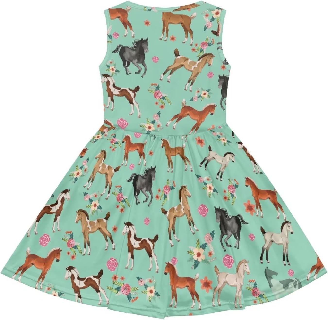Girls Summer Dress with Pockets Casual Sleeveless Midi Dress for 4-14 Years