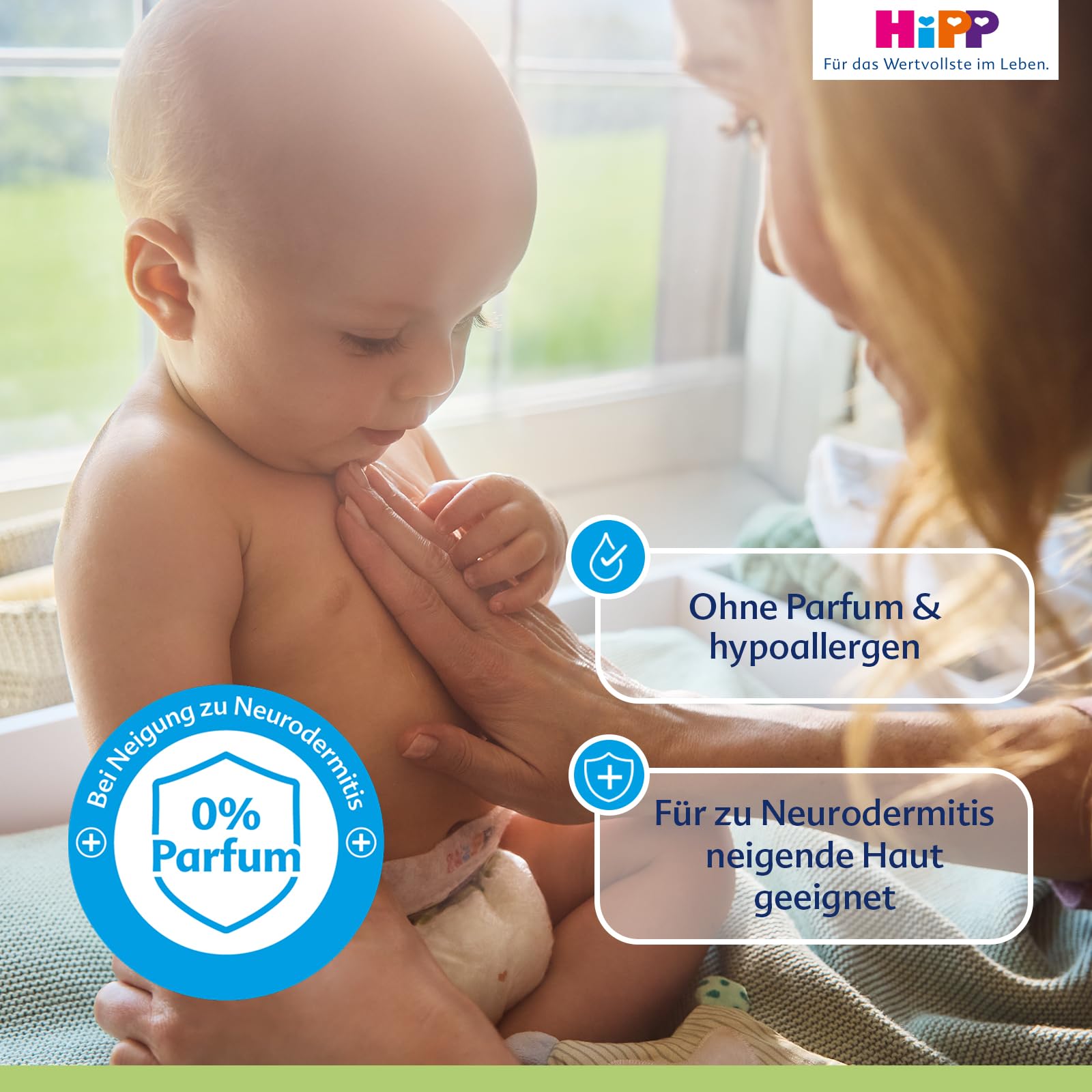 HiPP Soft & Pur - Toallitas húmedas (864 unidades (18 x 48) de alta tolerancia al 99,9% de agua, sin perfume, ideal para la piel seca y sensible del bebé, incluso para la dermatitis atópica