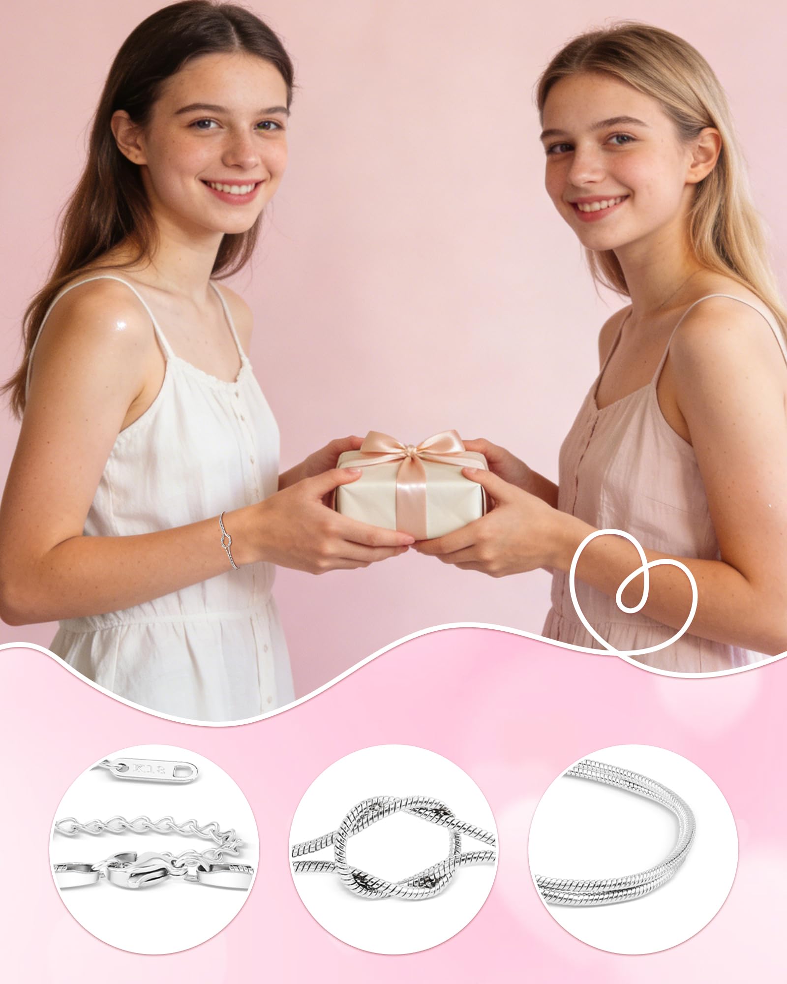 Cheerslife Regalo per Amica/Sorella/Mamma/Figlia Braccialetti Amicizia Bracciale Amicizia Donna Regalo Donna Compleanno Laurea Natale Festa della Madre