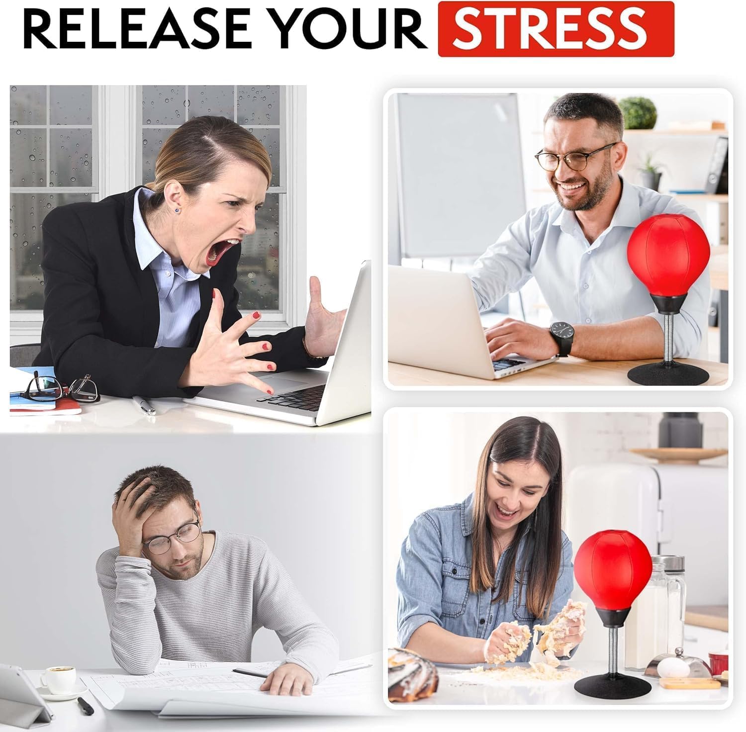 Sohansh Desktop Punching Bag | Boxing Punch Ball With Suction Cup | Stress Relief Speed Ball for Office & Home | Fun Desk Toy for Kids & Adults | Boxing Kit With Pump 4