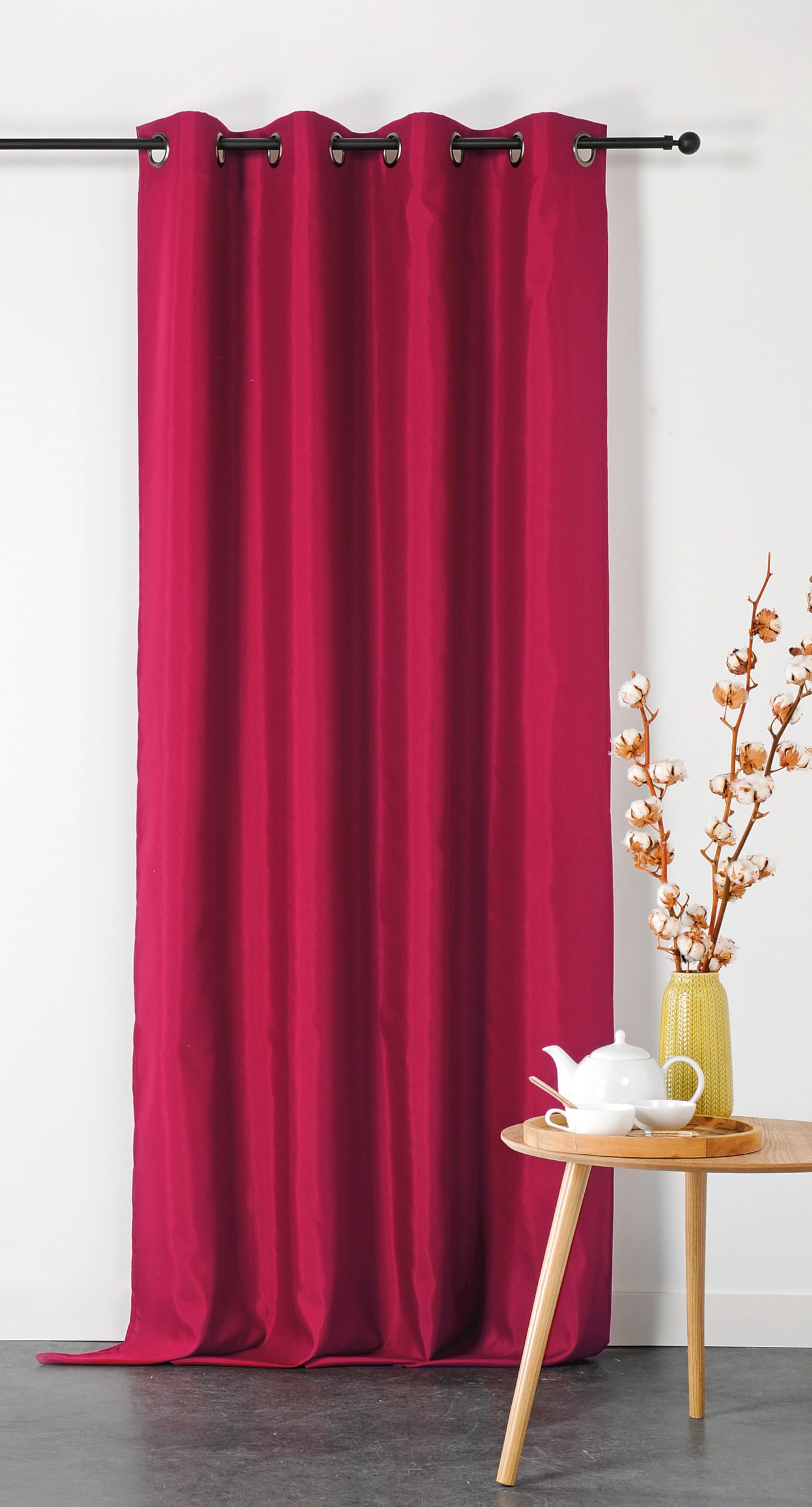 Linder M1-135 x 240 cm Double Curtain Curtain Fire Resistant Fuchsia