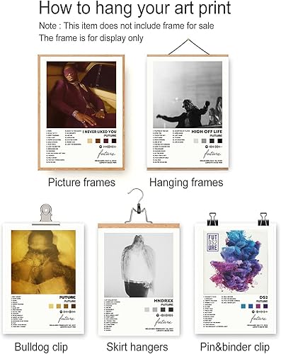 Miniatura 6 de DIDIDO Future - Póster de música de rapero firmado limitado, para decoración de habitación, juego de 6 para decoración de dormitorio de adolescentes