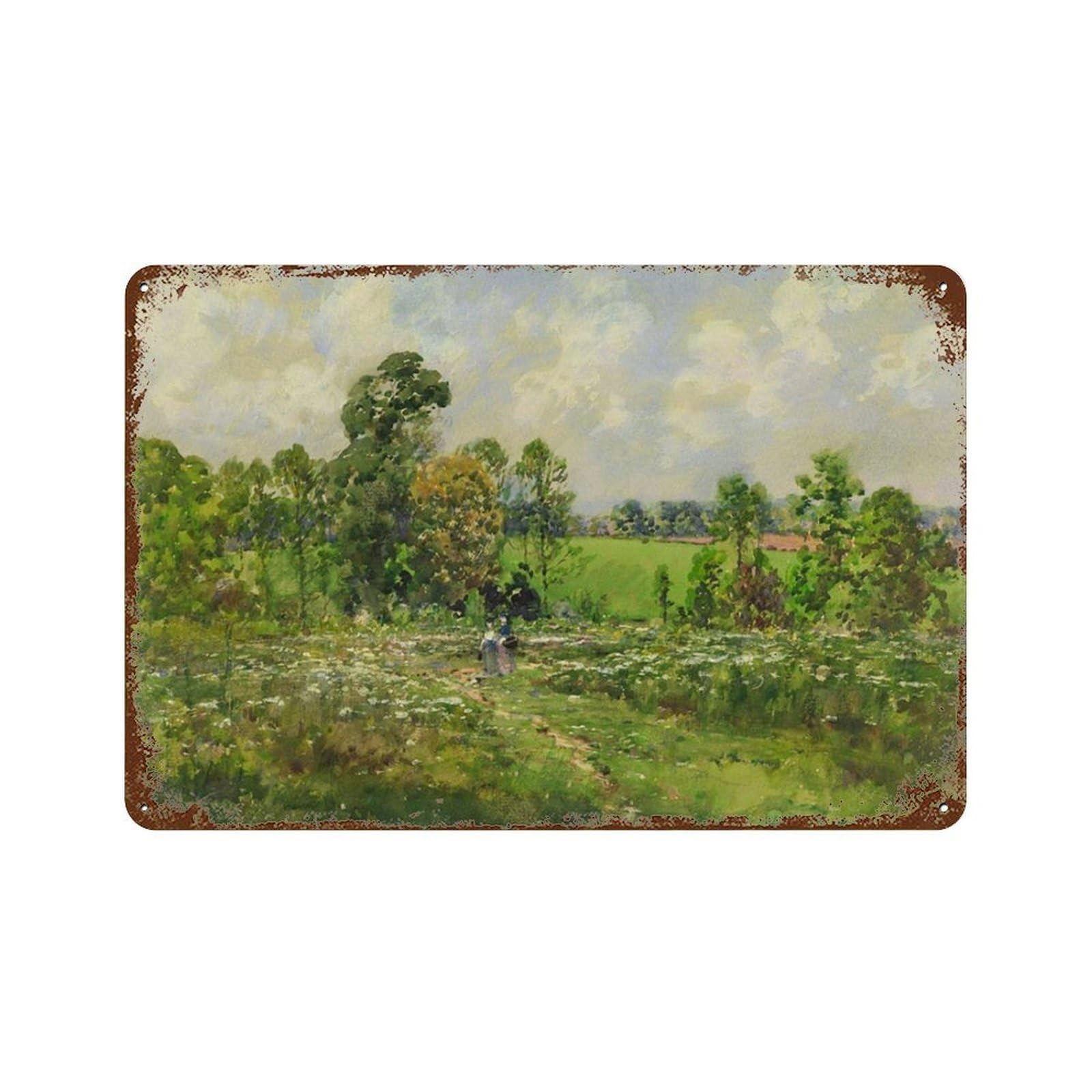 xiaoxiaoshen Vintage Farmhouse, Country Oil Painting, Landscape Wall Decor Art Metal Tin Poster Modern Home Decor Art Home Bar Shop Decorations Vintage Sign 20x30cm