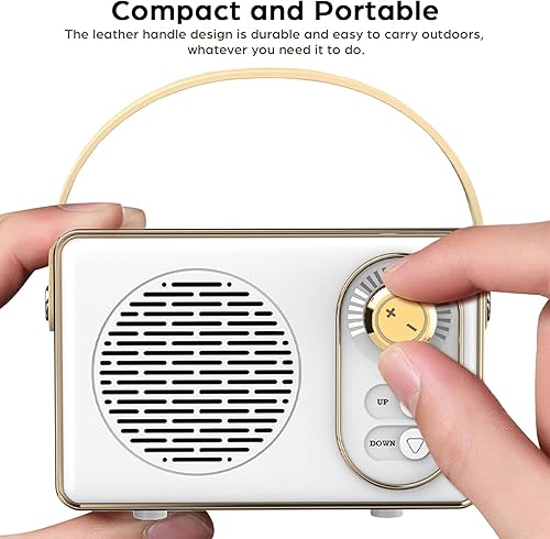 Miniatura 5 de Anliato Altavoz Bluetooth retro, altavoces Bluetooth inalámbricos portátiles vintage con volumen alto Bluetooth 5.0 compatible con tarjeta TF U