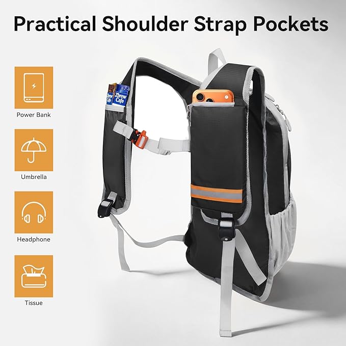 Mochila Senderismo 16L Plegable Impermeable CROSSGEAR Negra miniatura 3