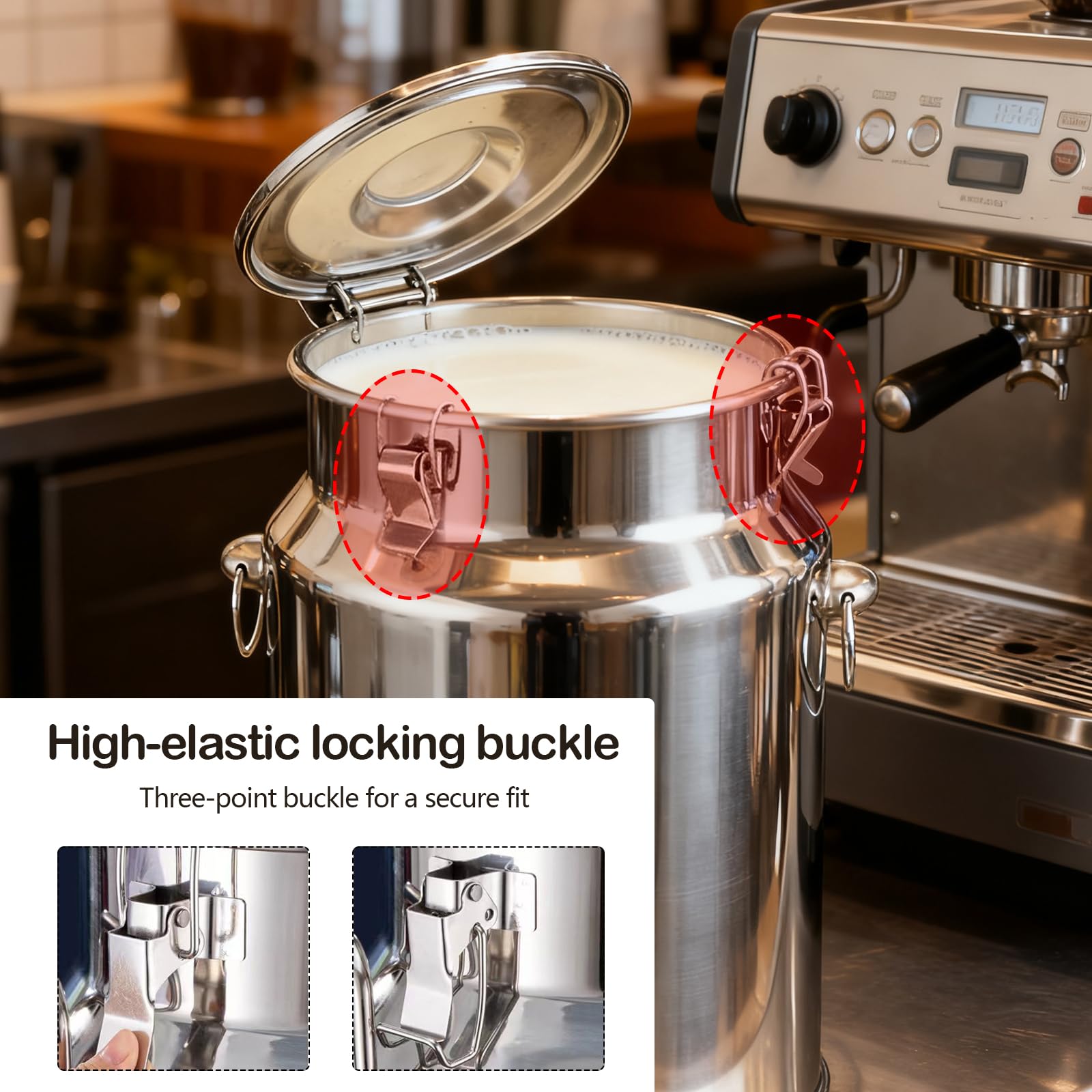 Pot à Lait en Acier inoxydable, Seau à Lait de 9 Litres avec Couvercle Hermétique, Bidon à Laits pour Vin, l'huile, Liquides et Solides en Cuisine, Pot à Laits pour Transport ou Stockage