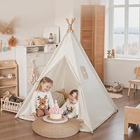 Wilwolfer Gyerek Tipi Sátor 100% Pamut Hordtáskával Lány Fiú Játéksátor 2