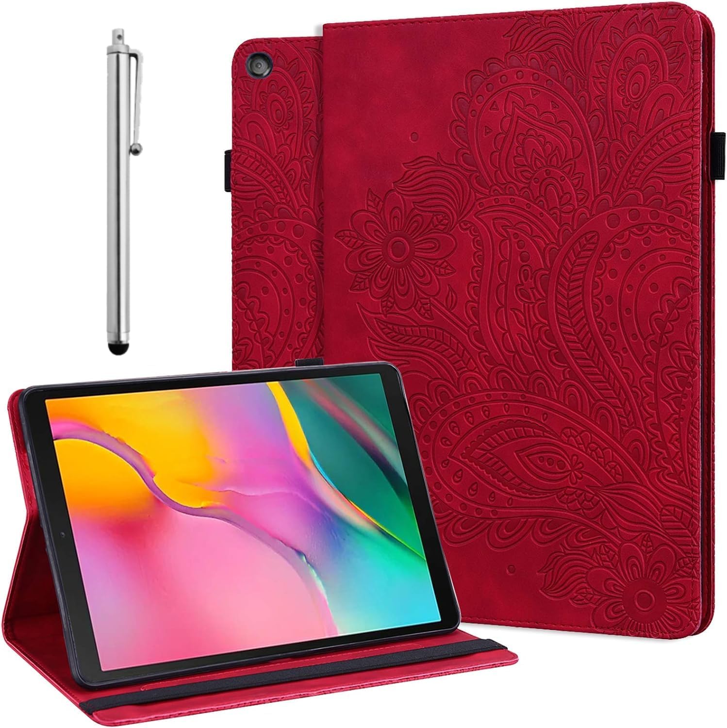 ALILANG Case for Kindle Fire HD 10 (9th Gen 2019/7th Gen 2017/5th Generation 2015) 10.1", Multiple Viewing Angles PU Leather Flip Stand Cover for Amazon Fire HD 10 Case -Purple