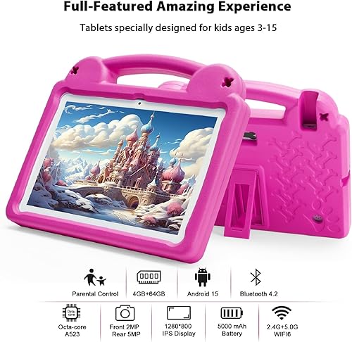Miniatura 2 de Tablet para niños de 10 pulgadas, tableta Android para niños con 8 GB de RAM 64 GB de ROM, 1 TB expandible, Octa-Core, 5G WiFi 6, control parental,