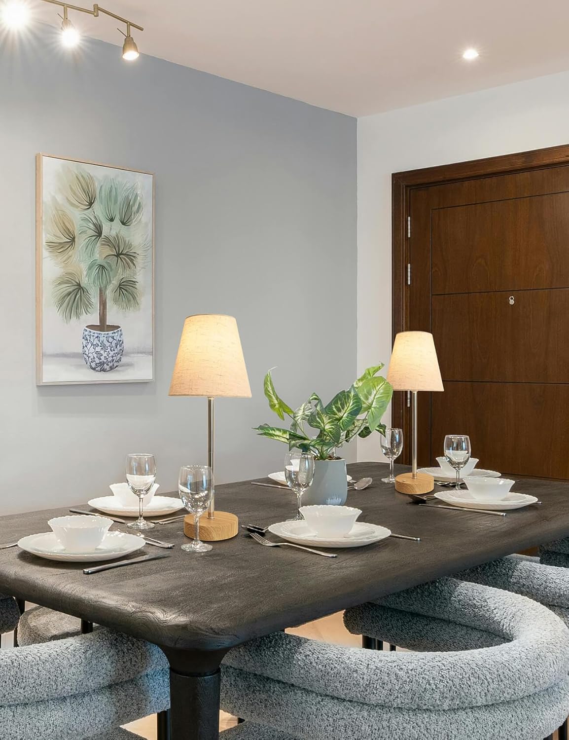 Rechargeable Cordless Table Lamp – 15'' Dimmable LED Bedside Lamps, Touch Lamps Warm Light Battery Operated LED Night Light for Bedroom, Living Room, Dining Table & Christmas Decor, 5000mAh