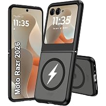 for Motorola Moto Razr 2026/2025 Magnetic Case,high qualit,Hard Shell,Scratch Resistant,Anti-Skid-Frosted Transparent-Black